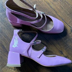 Anthropologie Pink Patent Heels